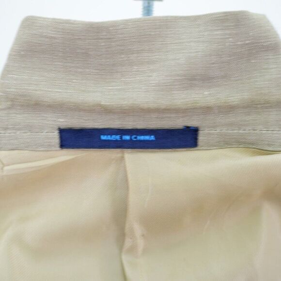 Material London Marzotto Linen Blend Blazer 40R 3 Button Sand Tan‎ / Beige - Picture 13 of 14